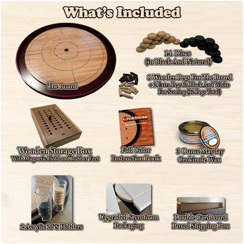 Crokinole - Tournament Mahogany or Beechwood