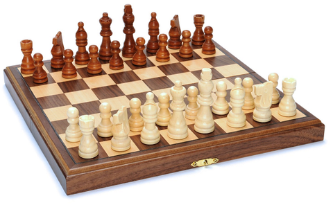 Chess Set: Folding Walnut 11.5"